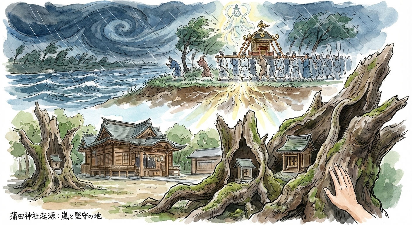 蒲田神社本殿 | 楠の古木