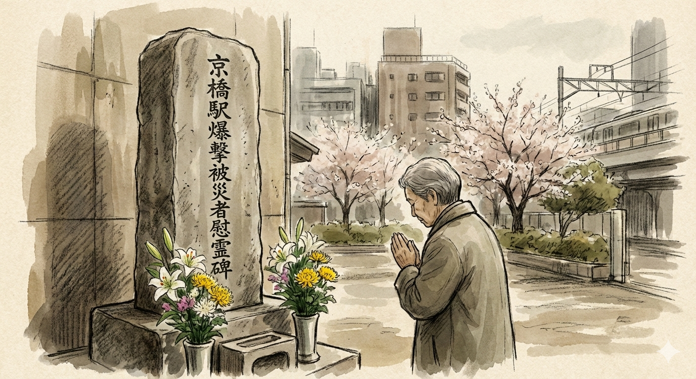 Kyobashi Station Air Raid Victims Memorial Monument