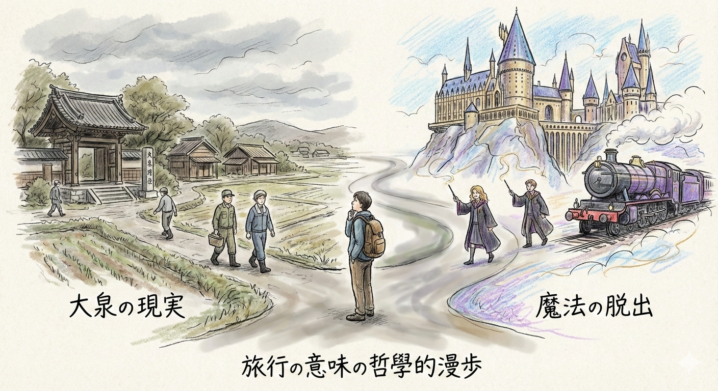 the crossroads between Ōizumi's quiet historical sites and the nearby Harry Potter Studio Tour