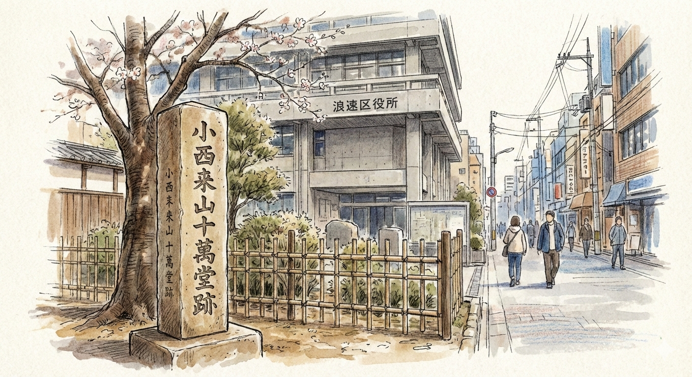 「小西來山十萬堂跡」紀念碑