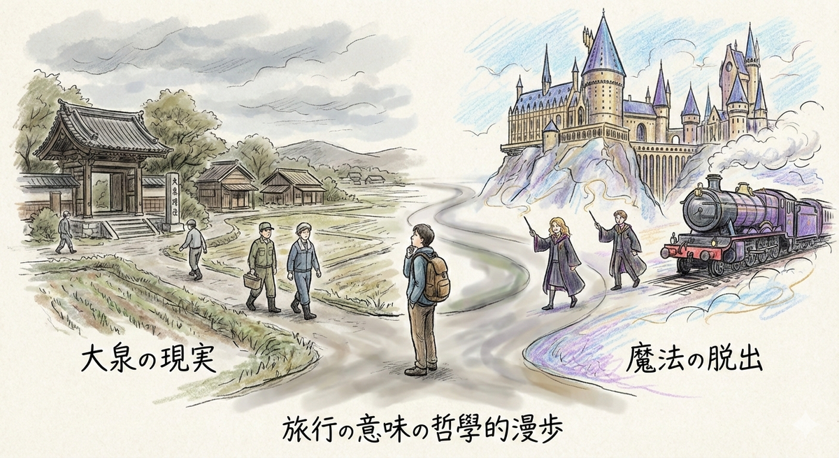 the crossroads between Ōizumi's quiet historical sites and the nearby Harry Potter Studio Tour