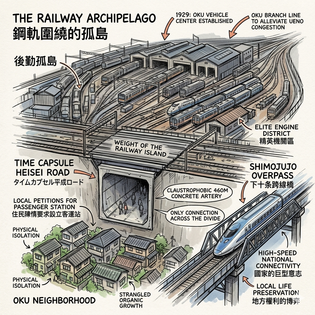 L'île ferroviaire et le paradoxe de la gare d'Oku (Ère Showa)