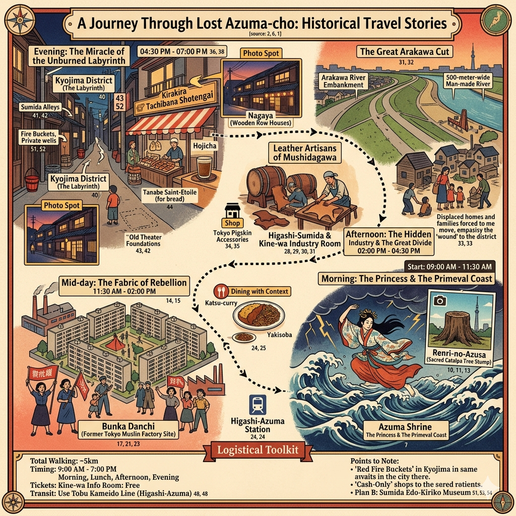 A one-day itinerary for exploring Azuma-cho, Tokyo