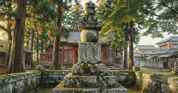 Santuario de Miyakojima y a su antigua estupa de piedra
