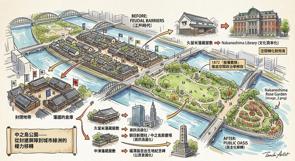 中之島公園の誕生：封建的障壁から市民のオアシスへ