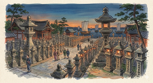 六百基の石灯籠——神聖なる「信頼のビルボード」