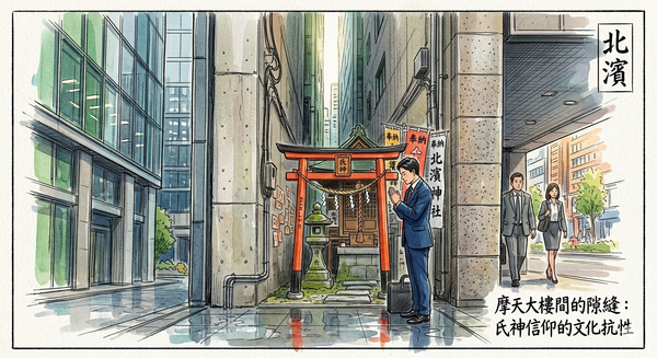 オフィス街の「小さな祈り」：聖域としての石灯籠